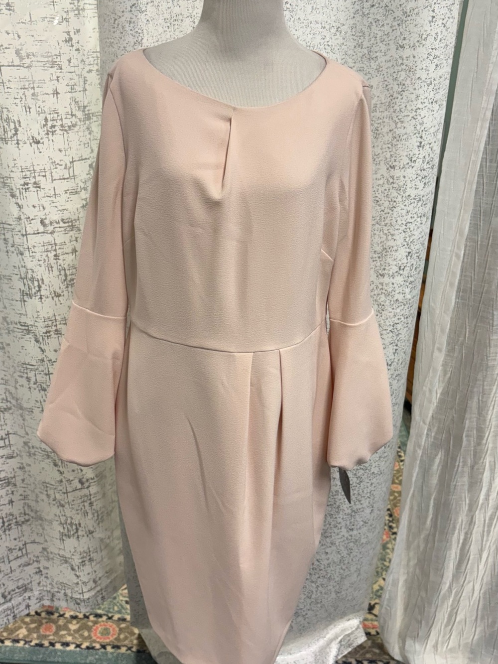 Alex Marie Blush Pink Bell-Sleeve Shift Dress